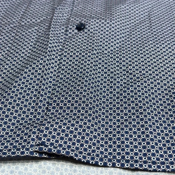 AKA men shirt , NWT ,slim fit,blur,white,tan print,cotton  100, AKAC1330,career - Picture 6 of 12